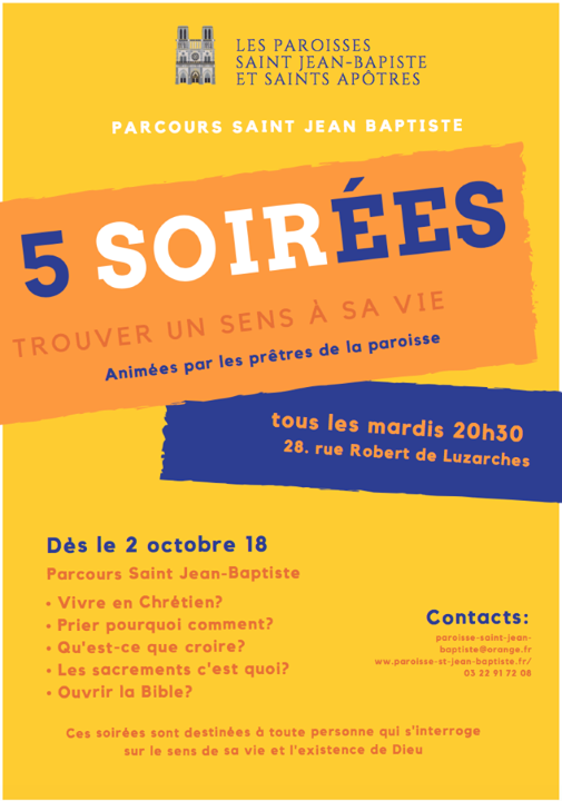 Invitation au presbytère aux soirées du mardi.